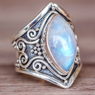 Bertha Silver Moonstone Ring
